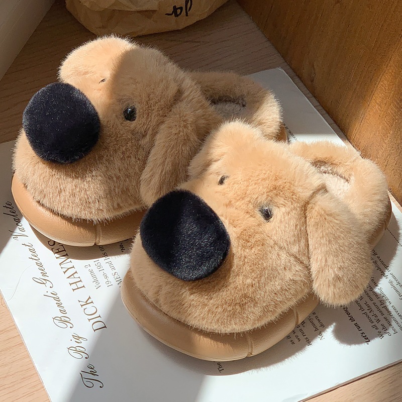 Zapatillas de algodón para perros niños niños y niñas invierno cálido antideslizante para el hogar interior lindas zapatillas de lana para niños