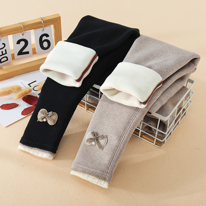 2023新款女童加绒打底裤儿童一体加厚长裤宝宝秋冬韩版洋气保暖裤