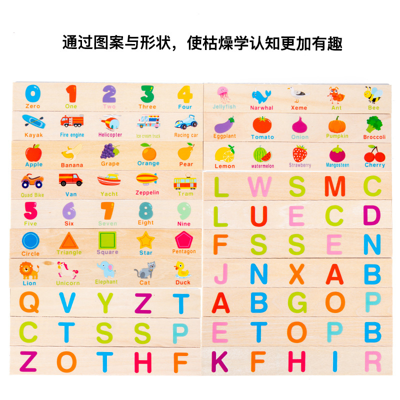 Nuevo conocimiento de la caja de clasificación de palabras inglesas frutas digitales cognición de la educación temprana caja de emparejamiento iluminación puzzle juguetes de madera image 2