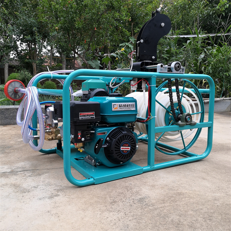 Jingdella tubular gasolina, control remoto automático, rociador de alta presión, rociador de insecticidas de bobina eléctrica de huerto de tierras de cultivo