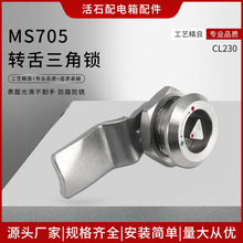 非標MS705不銹鋼轉舌鎖三角鎖帶標識配電箱鎖垃圾桶鎖304不銹鋼鎖