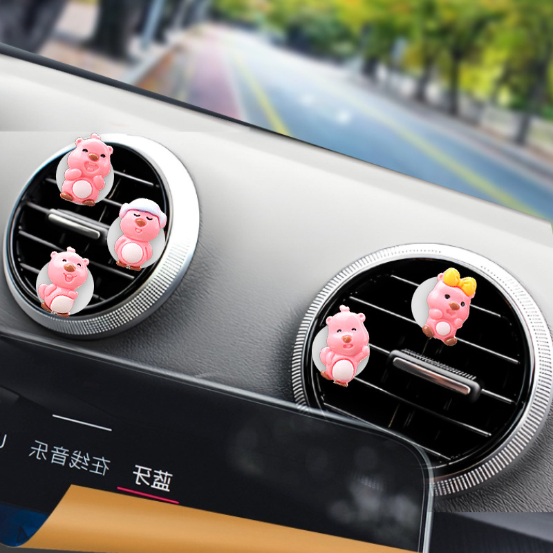 Nuevos adornos de coche de resina Beaver Hill Adornos de la pantalla de navegación de la consola central del coche de dibujos animados Adornos de la cabeza