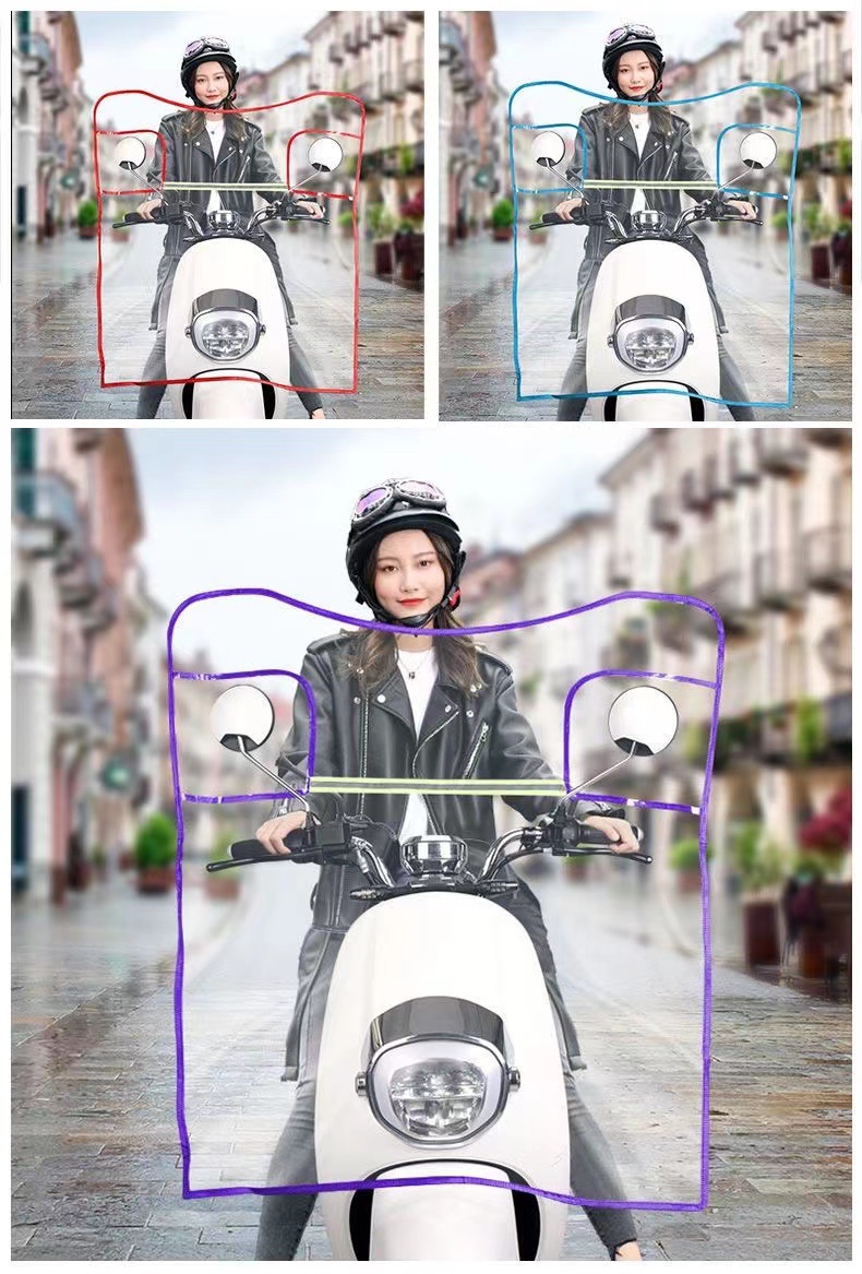 Electric car motorcycle windshield transparent plate widened battery car front rain windshield four seasons windshield