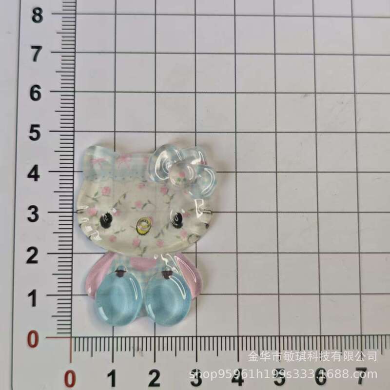 大号猫咪可爱蝴蝶印花透色卡通配件DIY手工材料奶油胶手机壳贴片|undefined