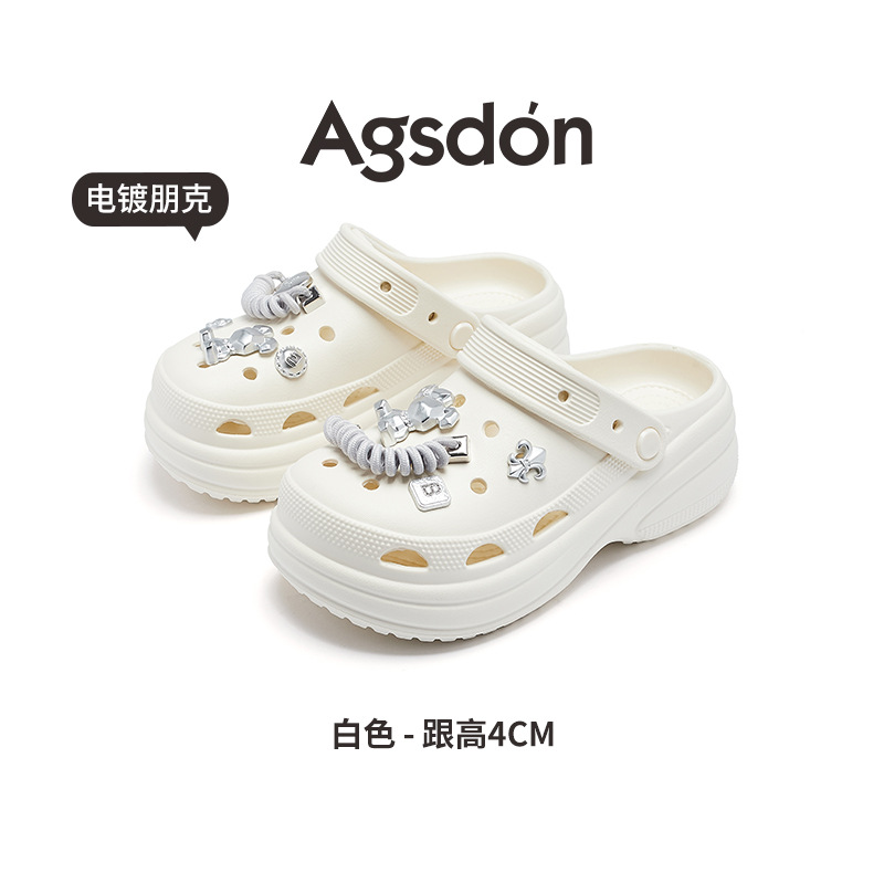 Sandalias Augusden Negras Perforadas para Mujer, Modelo 2026, Nuevas, de Verano, para Exteriores, con Suela Gruesa, Cómodas, a la Moda, para la Playa