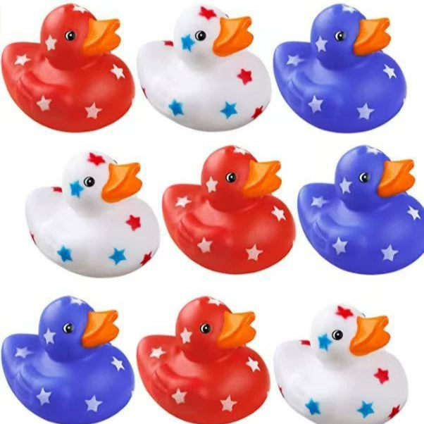 Утка на День независимости, звезда, утка, маленькая желтая утка, игрушка, трансграничный парк развлечений, утка для бассейна, купание и игра в воде, милая утка