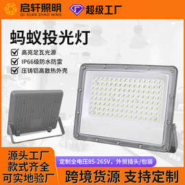 跨境LED投光灯蚂蚁射灯50W100W户外防水工地泛光灯球场照明灯厂家