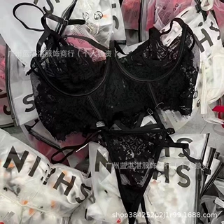 SHEIN情趣内衣性感蕾丝诱惑三点式文胸内裤女透明睡衣套装shein