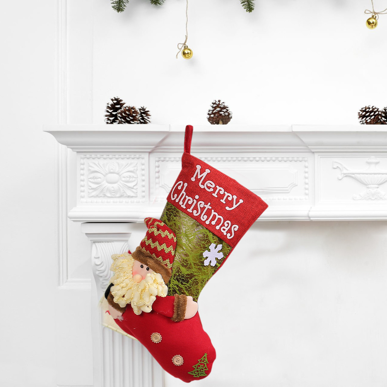 Papá Noel muñeca medias de Navidad medias de Navidad estereoscópicas medias de Navidad medias de Navidad aumentadas medias de Navidad gruesas bolsas de regalo