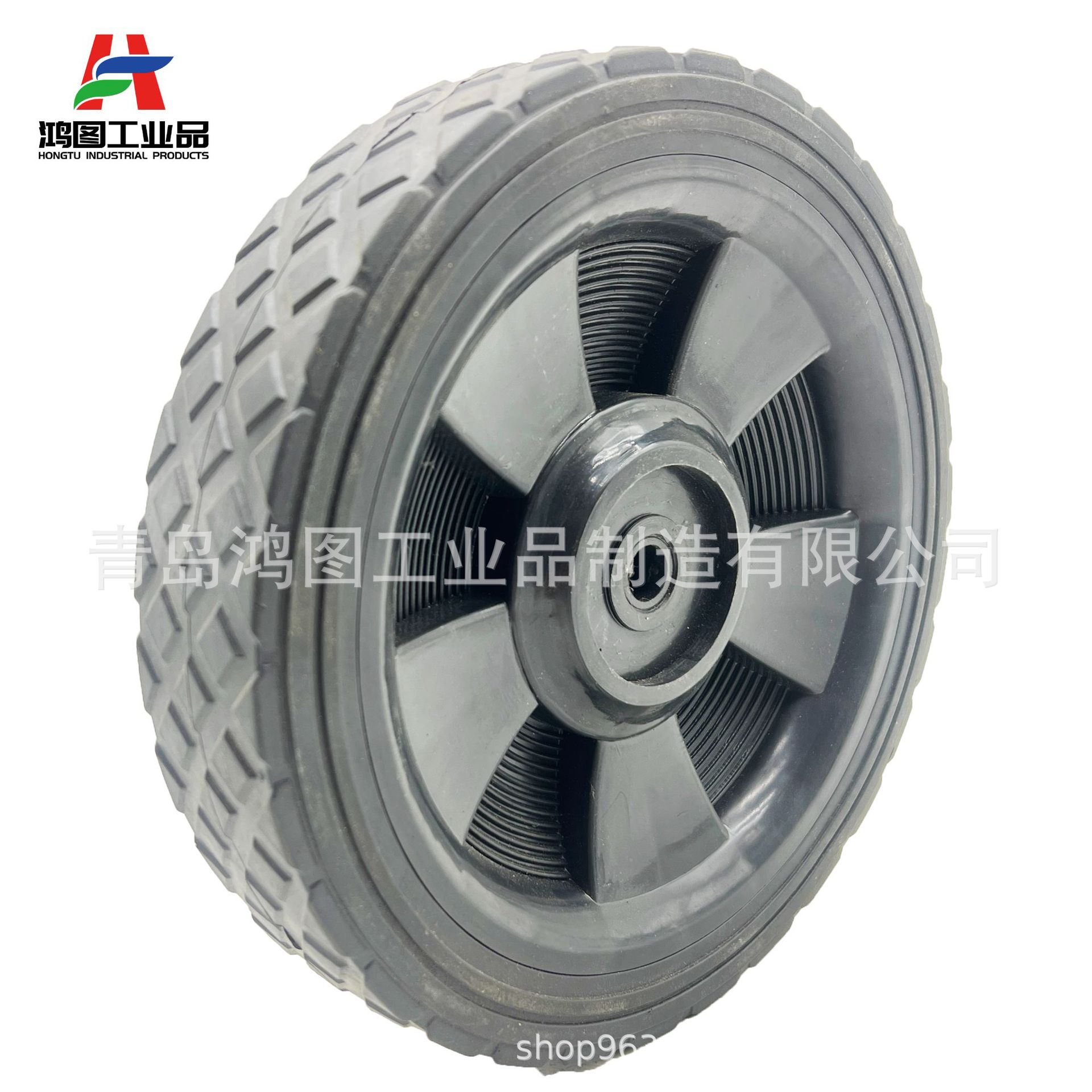 7x1.5PVC塑料轮子PP轮毂+PVC胶圈材质户外折叠车轮7寸PVC塑料轮子