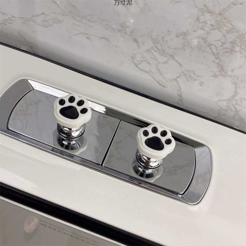 New Toilet Presser Cat Paw Long Nail Press Button Auxiliary Button Universal Large Size