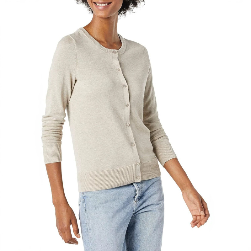 Women's Lightweight Crew Neck Cardigan Sweater