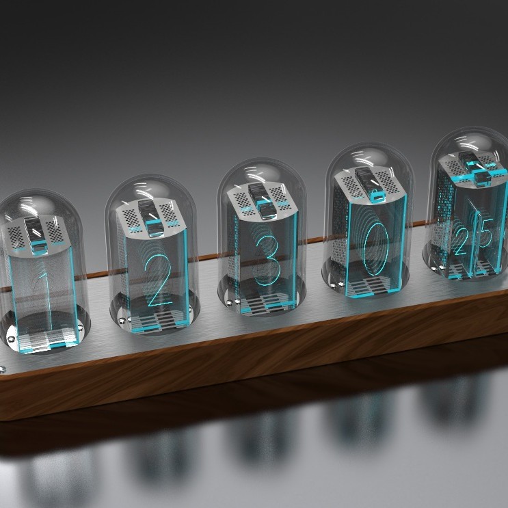 Reloj de tubo de resplandor Amazon Venta caliente reloj de escritorio cuasi tubo de resplandor reloj de montaje-libre creativo alarma reloj temporizador