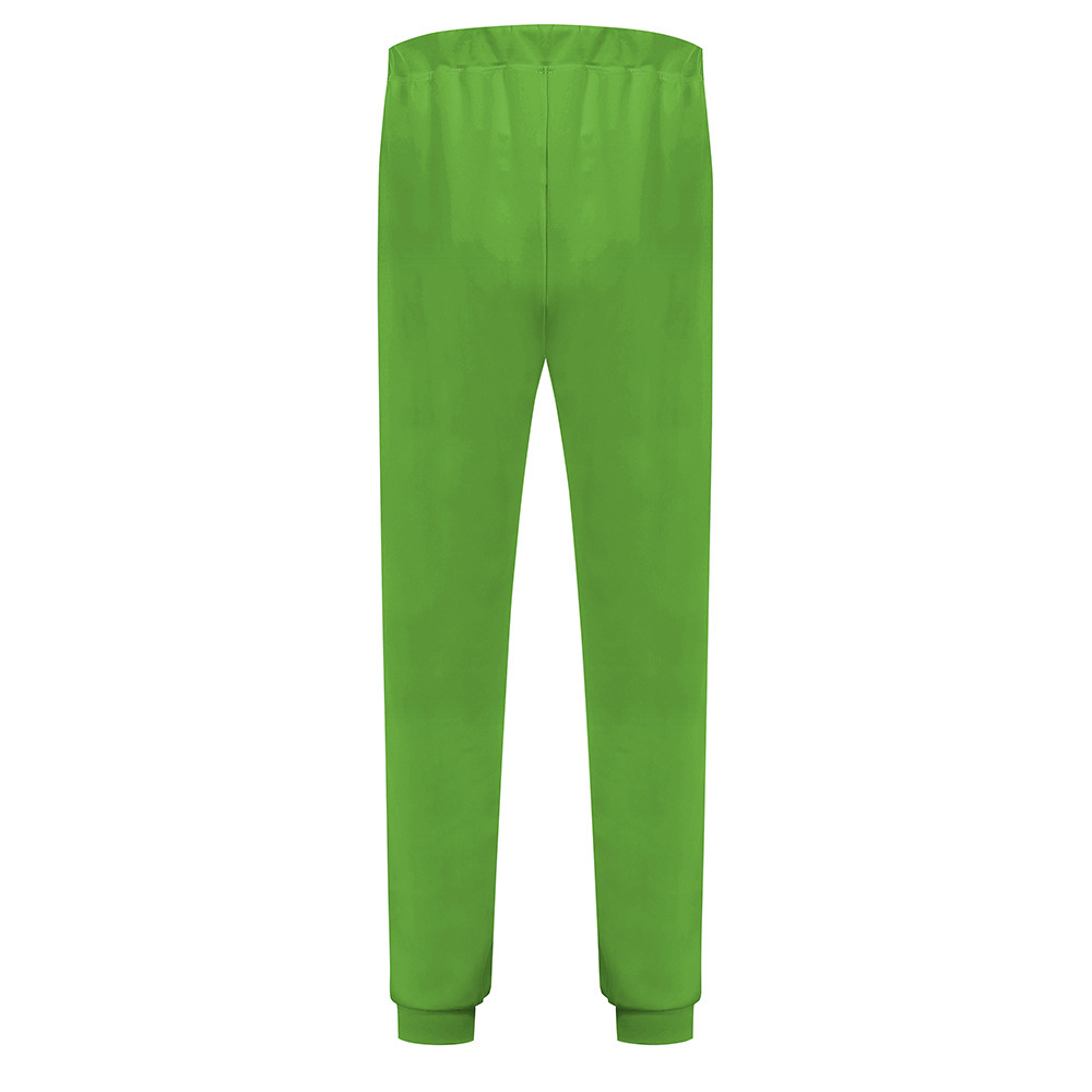 2024 Pantalones de guardia largos de pelo verde suelto de moda casual europeo y americano