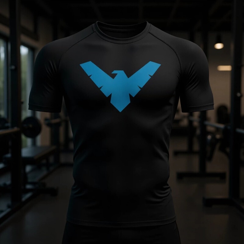 Summer 2D Printed Short-Sleeved Compression Shirt Men's Sports Top Running T-Shirt Quick-Drying Gym Fitness Clothing