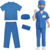 Blue set, V-neckline, 4 piece set