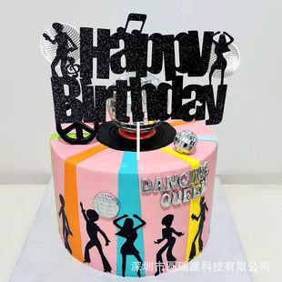 Cool Disco Dancer Birthday Card |   Flash Black Fashion Elements |   Disco Theme Party Cake Outfit