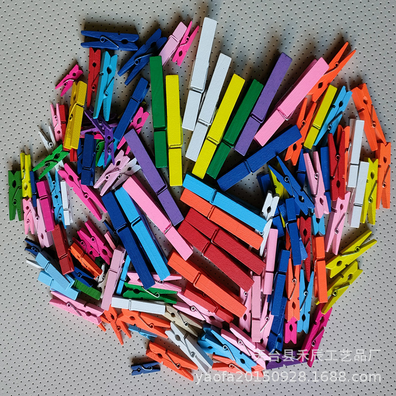 厂家DIY木夹子木质装饰照片夹木头夹子木制品迷你彩色小夹子批发-阿里巴巴