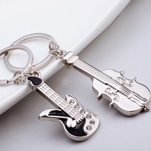 小提琴禮器鑰匙扣女音樂鑰匙鏈掛件公司聖誕學生禮品跨境一件批發