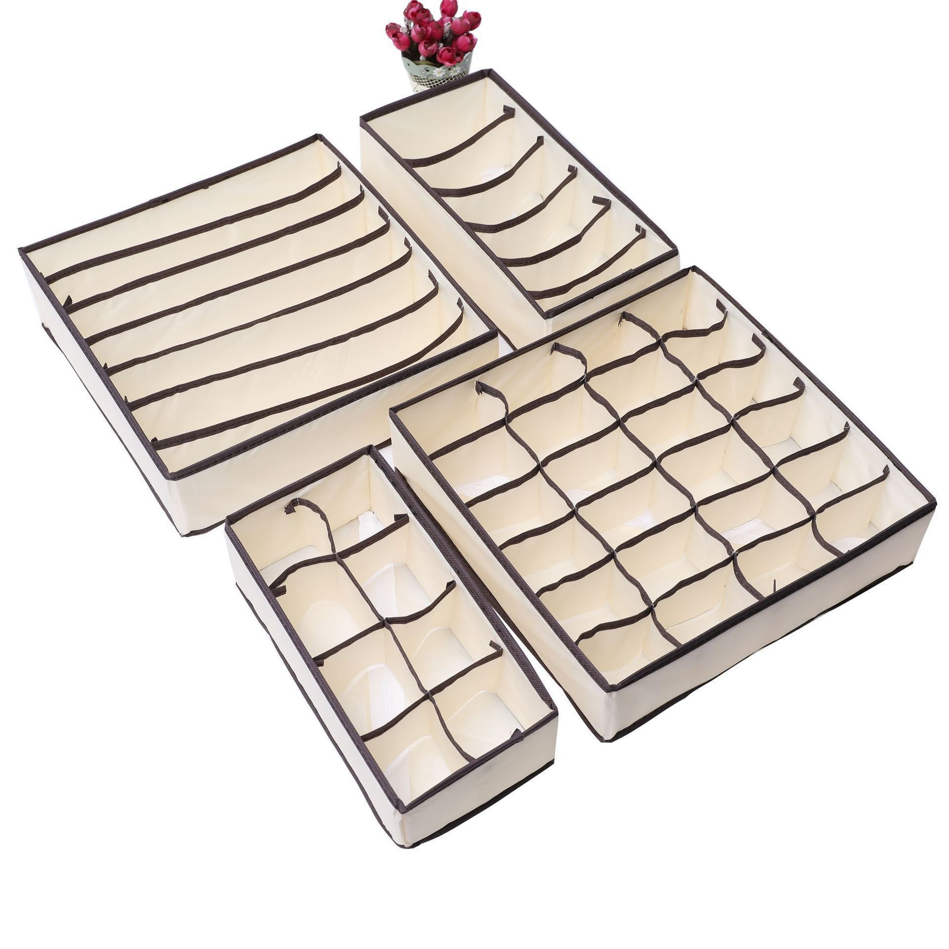 Caja Organizadora de Ropa Interior Juego de 4 Piezas de Tela image 5