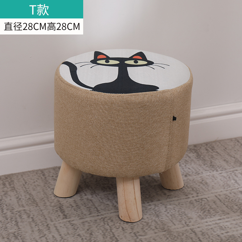 Chat noir Tabouret rond / Hauteur 28cm