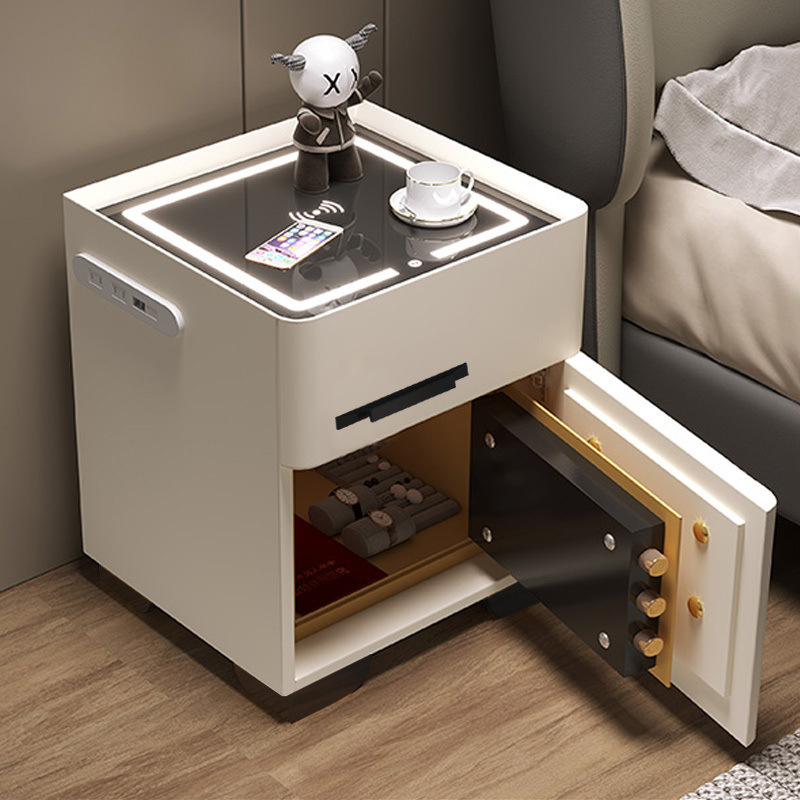 智能床头柜保险箱多功能一体保险柜简约卧室客厅移动方形保险柜