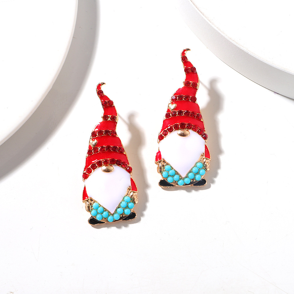 European And American Fashion Personality Design Christmas New Trend Alloy Rhinestone Earrings display picture 20