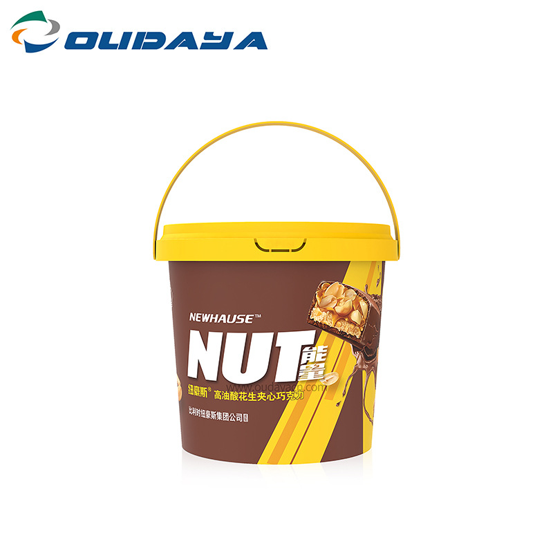 厂家直供模内贴标IML饼干桶巧克力圆桶麦丽素桶密封烘焙食品级