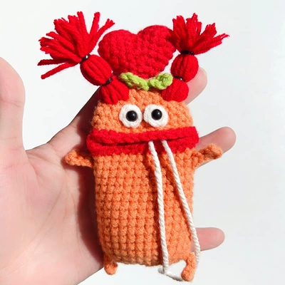Car key bag Distinctive Creative Sausage Mouth - 14cmx22cm-small-mouth-carrot-red-braid