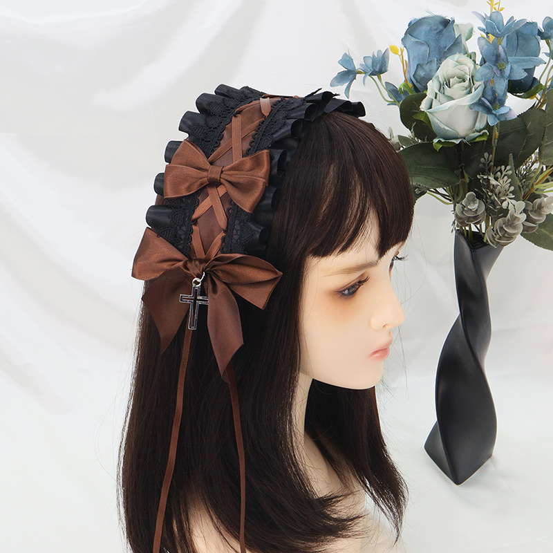 Adorable joyería para el cabello Lolita multicolor opcional cómic fiesta accesorios de moda arco tocado correa para el cabello