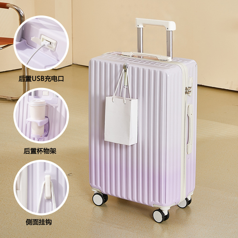 [Fábrica de selección estricta] maleta de color gradiente para mujeres, caja de tracción roja, caja de contraseña para estudiantes universitarios, piel de viaje