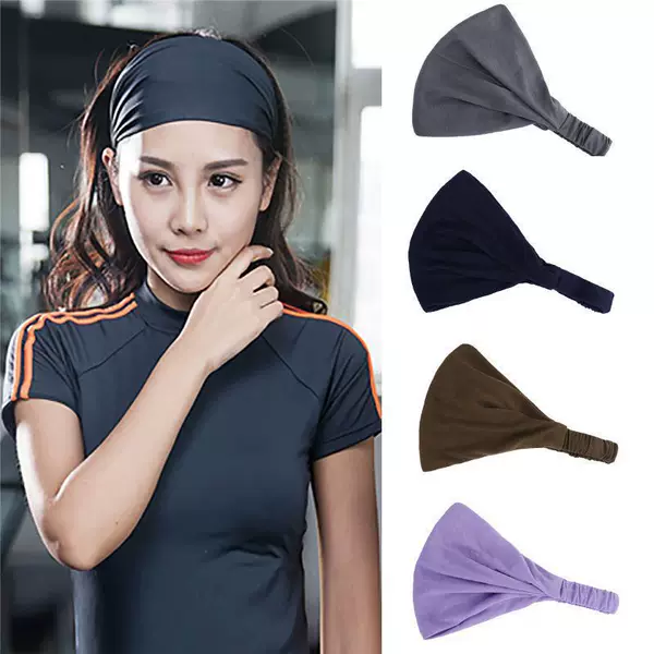 [New Product] Women's Thin Wide-Brim Elastic Hairband to Cover White Hair, Sports Fitness Headband, Yoga Running Elastic