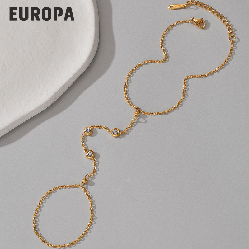 European and American titanium steel 18K gold bracelet girls niche high-grade stainless steel simple all-match girlfriends bracelet female wholesale