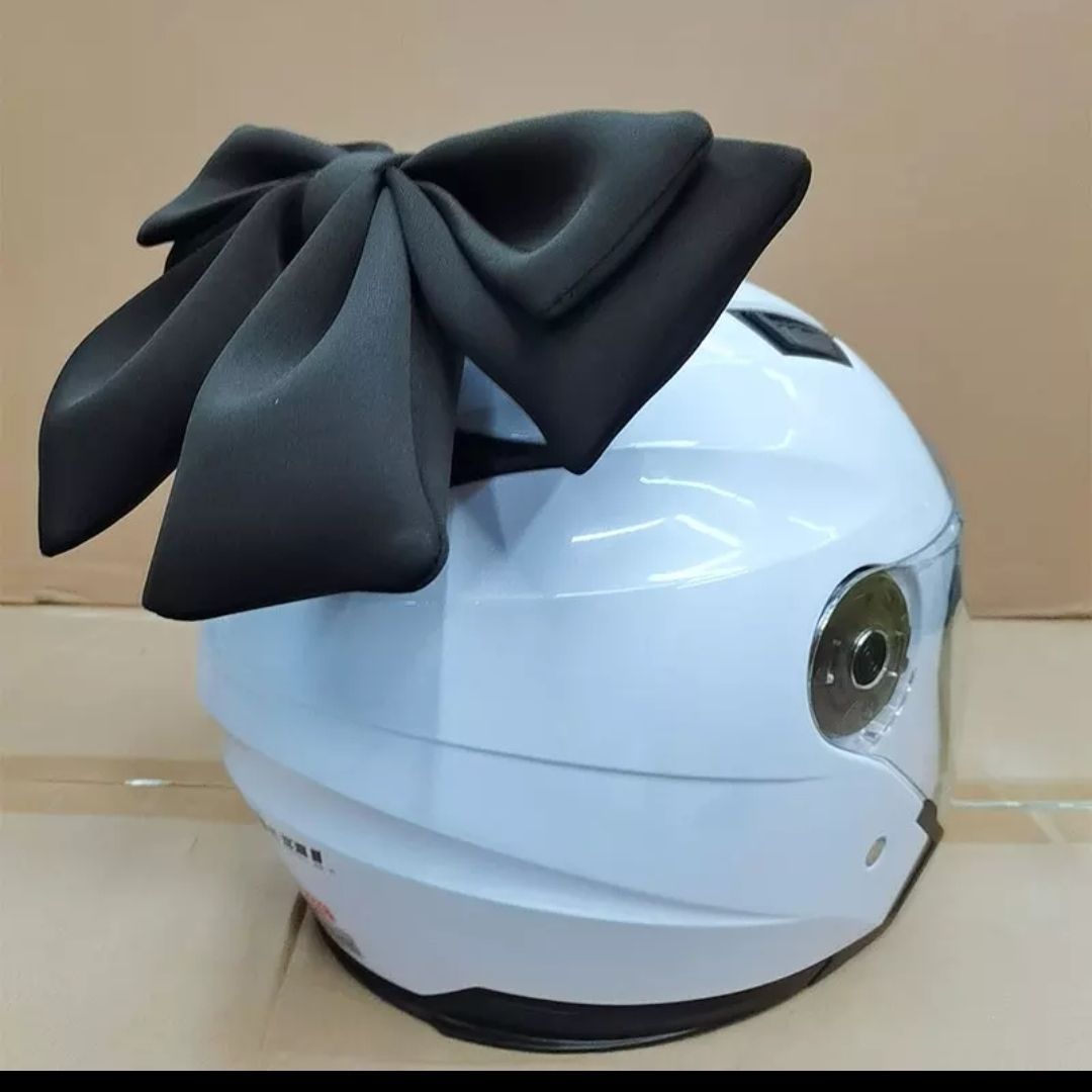 Cute Motorcycle Helmet Bowknot Red Double Layer Decoration