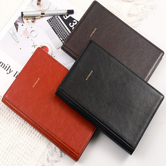 加厚a5商務硬皮面筆記本子日記本高檔復古b5辦公會議記錄記事本