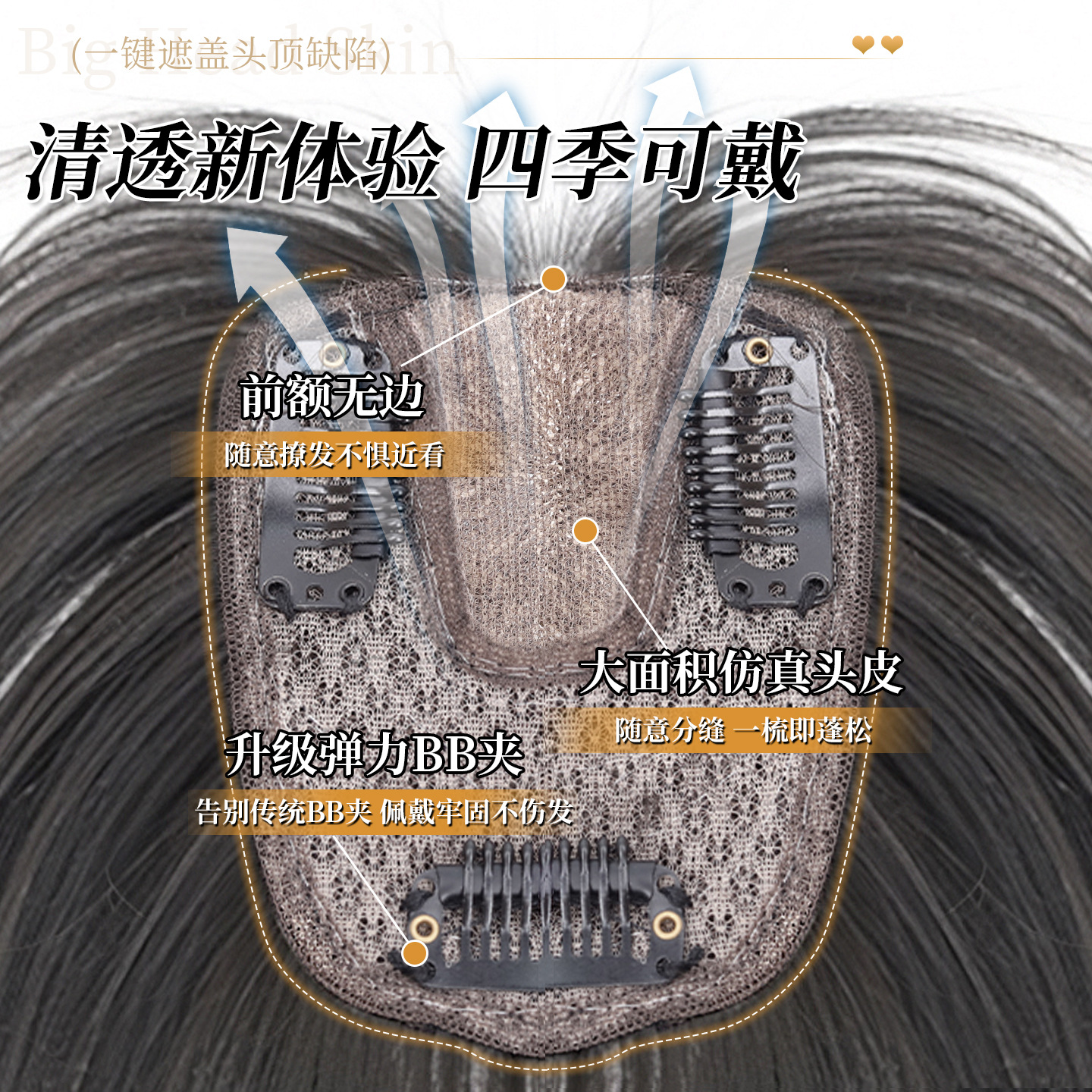 Peruca para mujeres, aumento de cabello, reposición de cabello flojo, cráneo alto, entrega natural de agujas, peluca de piel.