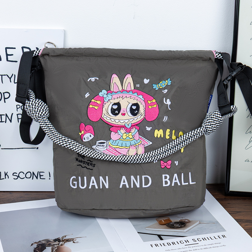 [ジッパーバケットバッグ]新しい調節可能なファッショナブルな刺繍ショッピングバッグ、多用途、軽量、ポータブルショルダークロスボディバッグ、トレンディ