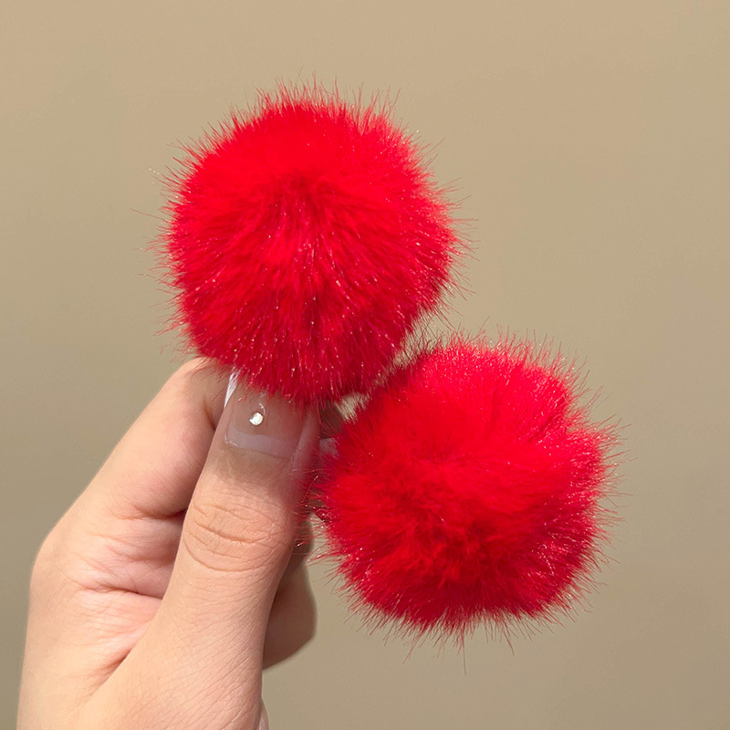 Estilo chino Año Nuevo tocado de Año Nuevo para Niños Accesorios para el cabello de peluche niña arco Año Nuevo horquilla bebé horquilla festiva