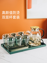 高顏值輕奢雙層玻璃杯套裝耐熱隔熱防燙水杯茶杯家用客廳喝水杯子