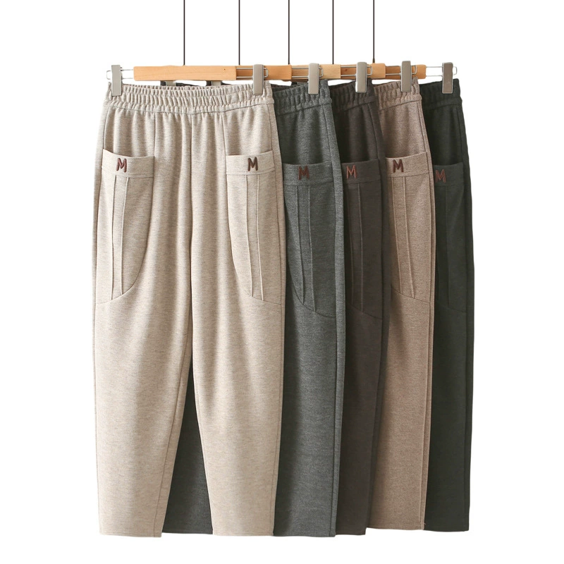 Мама брюки весенне-осенние эластические брюки среднего и пожилого возраста с высокой талией