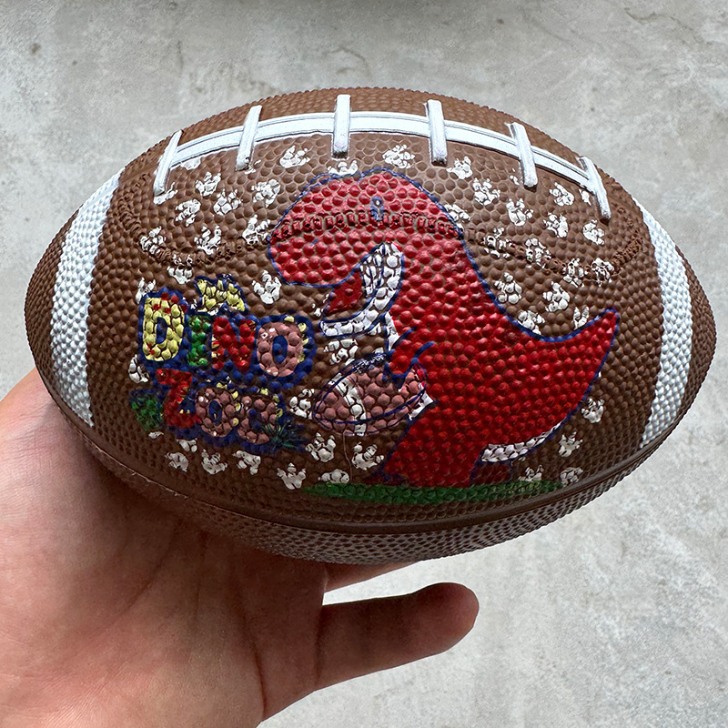 Color Printed Rugby Factory Customized 6-Inch 16cm Cross-Border Multi-Colorful Cartoon Kidsren's Toy Rugby