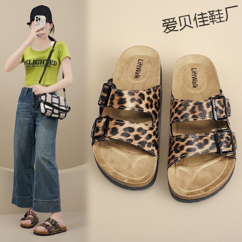 Birkenstock Cork Slippers for Summer, Non-Slip Classic Double-Buckle Flat Slippers, Outdoor Beach Sandals Birkenstock Cork Slippers for Summer, Non-Slip Classic Double-Buckle Flat Slippers, Outdoor Beach Sandals