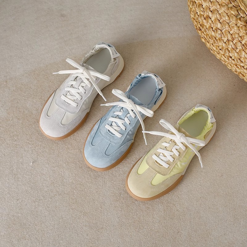 內增高真皮阿甘鞋2024夏新款芭蕾德訓鞋女鞋子軟底透氣運動小白鞋