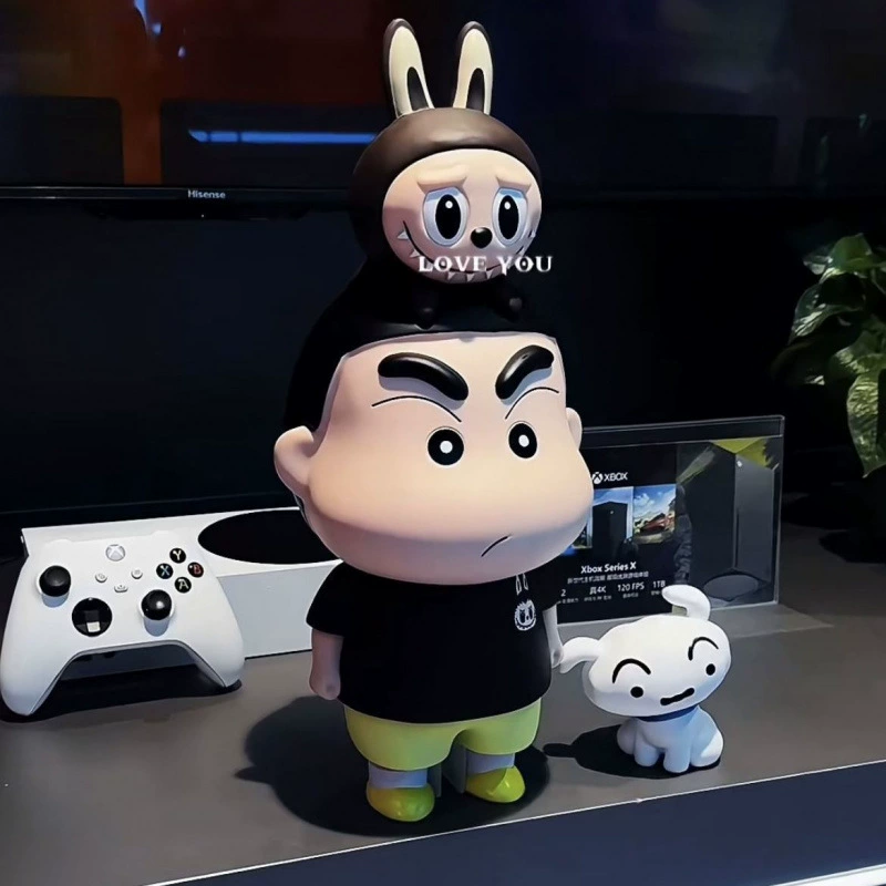 Фигурка Crayon Shin-chan Labubu Shin-chan, милая модная игрушка, кукла, ТВ-шкаф, настольное украшение, кукла для девочки