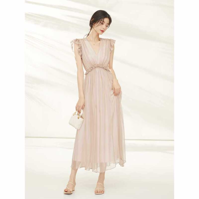 Silk Dress for Women, Summer 2026 New Style, High-End, Exquisite, Waist-Cinching, Slimming, Mulberry Silk, Sleeveless, Elegant Fairy Long Dress Silk Dress for Women, Summer 2026 New Style, High-End, Exquisite, Waist-Cinching, Slimming, Mulberry Silk, Sleeveless, Elegant Fairy Long Dress