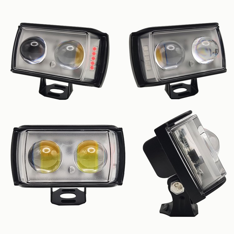 Luz LED luminosa de tres lados, luz de motocicleta intermitente, faro, luz LED de alto brillo impermeable