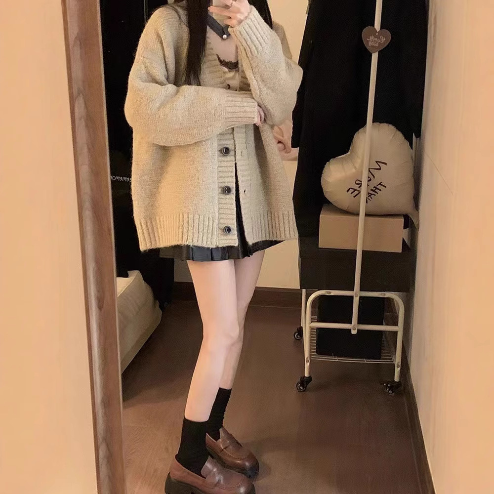 ChicShe ChicShe 2024 New Autumn Winter High-End Knitted Cardigan Sweater For Women Soft Casual Loose Lazy Style Versatile Coat_voghion.com