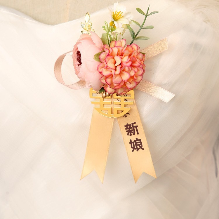 森系結婚胸花花嫁新郎結婚式シャンパンセット|undefined