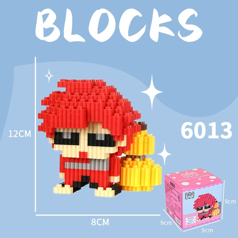 Cartoon Building Block Toy Set, Mini Constructor Doll, 9×9×9 cm, Assorted Character Designs