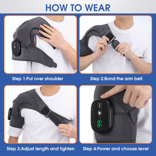 Cross-border heated massage shoulder pads, rechargeable heated shoulder pads, periarthritis physiotherapy massager, private model source factory